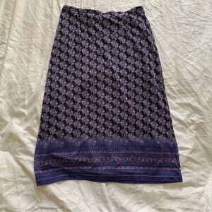 Women’s Purple Express Slip Skirt with Floral Pattern Size XS Y2K
